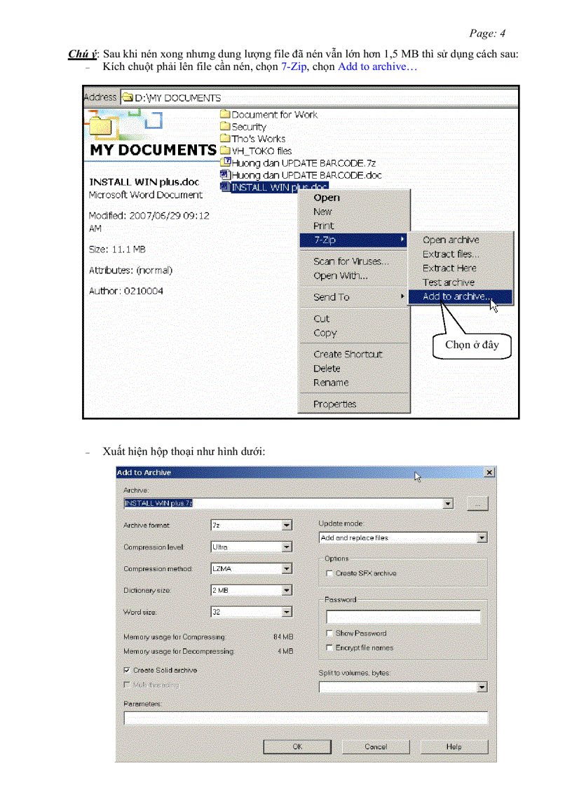 image for page HƯỚNG DẪN SỬ DỤNG CHƯƠNG TRÌNH NÉN 7Zip
