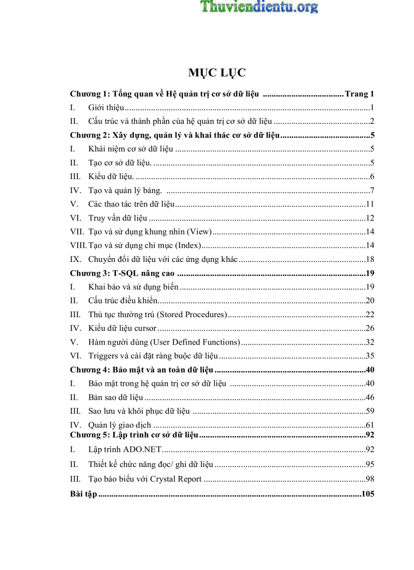 image for page Tổng quan về hệ quản trị cơ sở dữ liệu