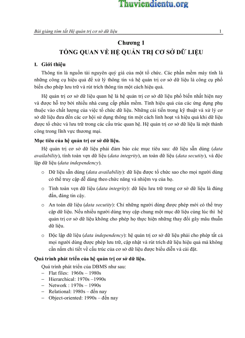 image for page Tổng quan về hệ quản trị cơ sở dữ liệu