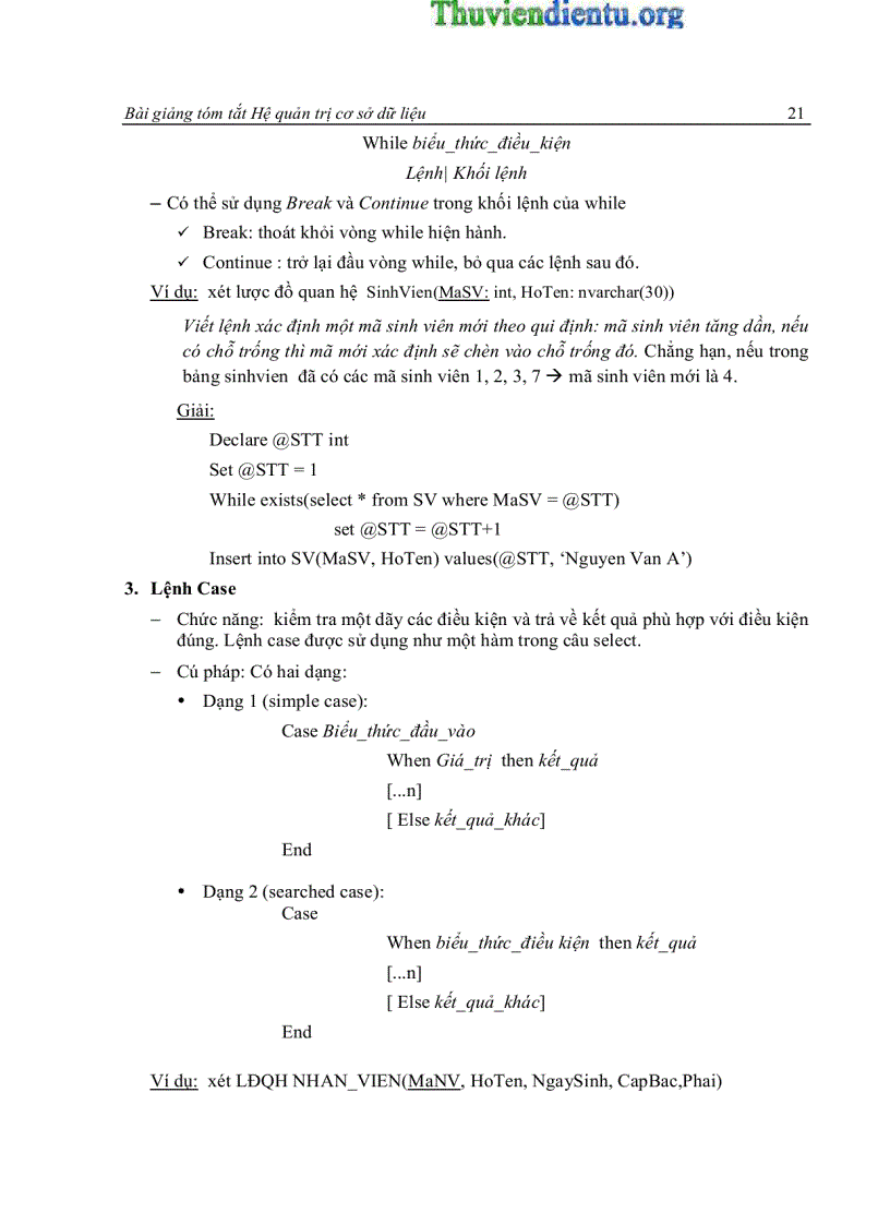 image for page Tổng quan về hệ quản trị cơ sở dữ liệu