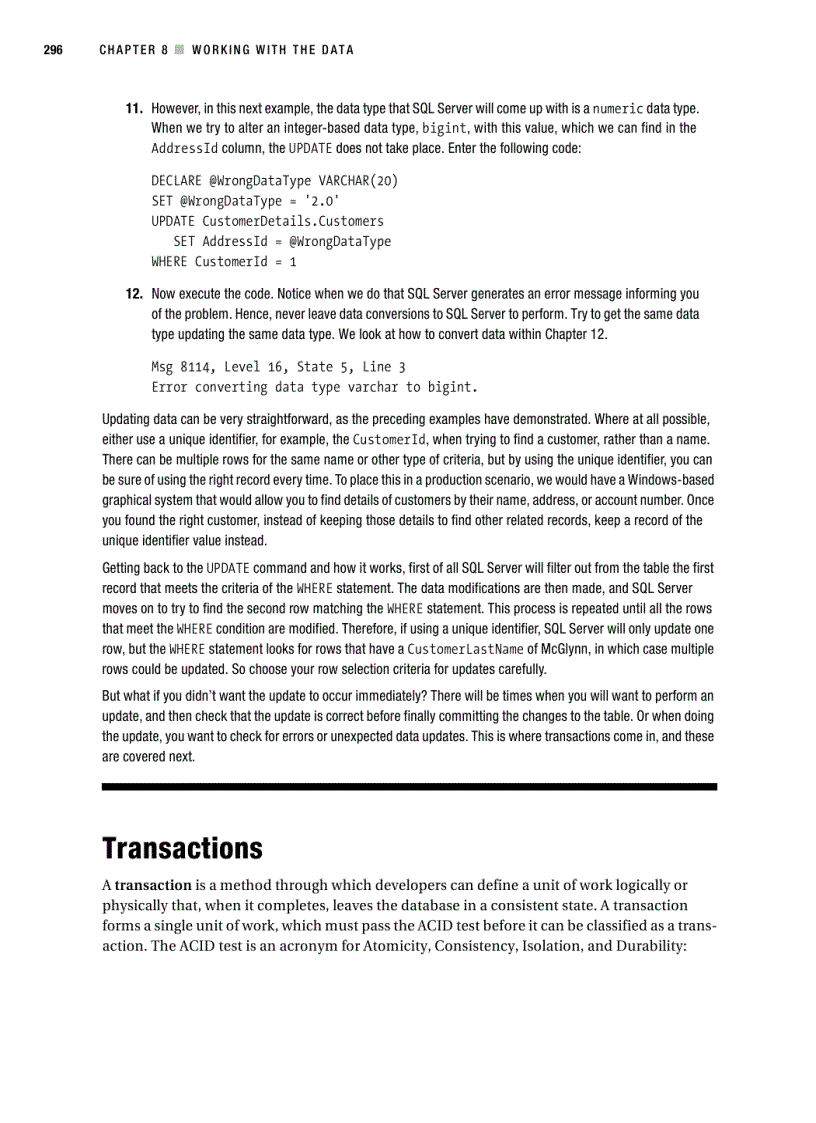 image for page Working with th e data
