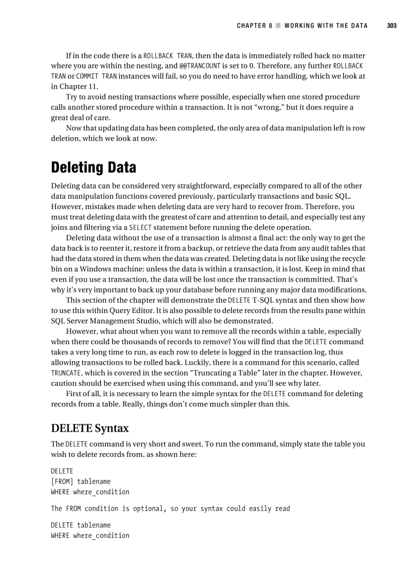 image for page Working with th e data