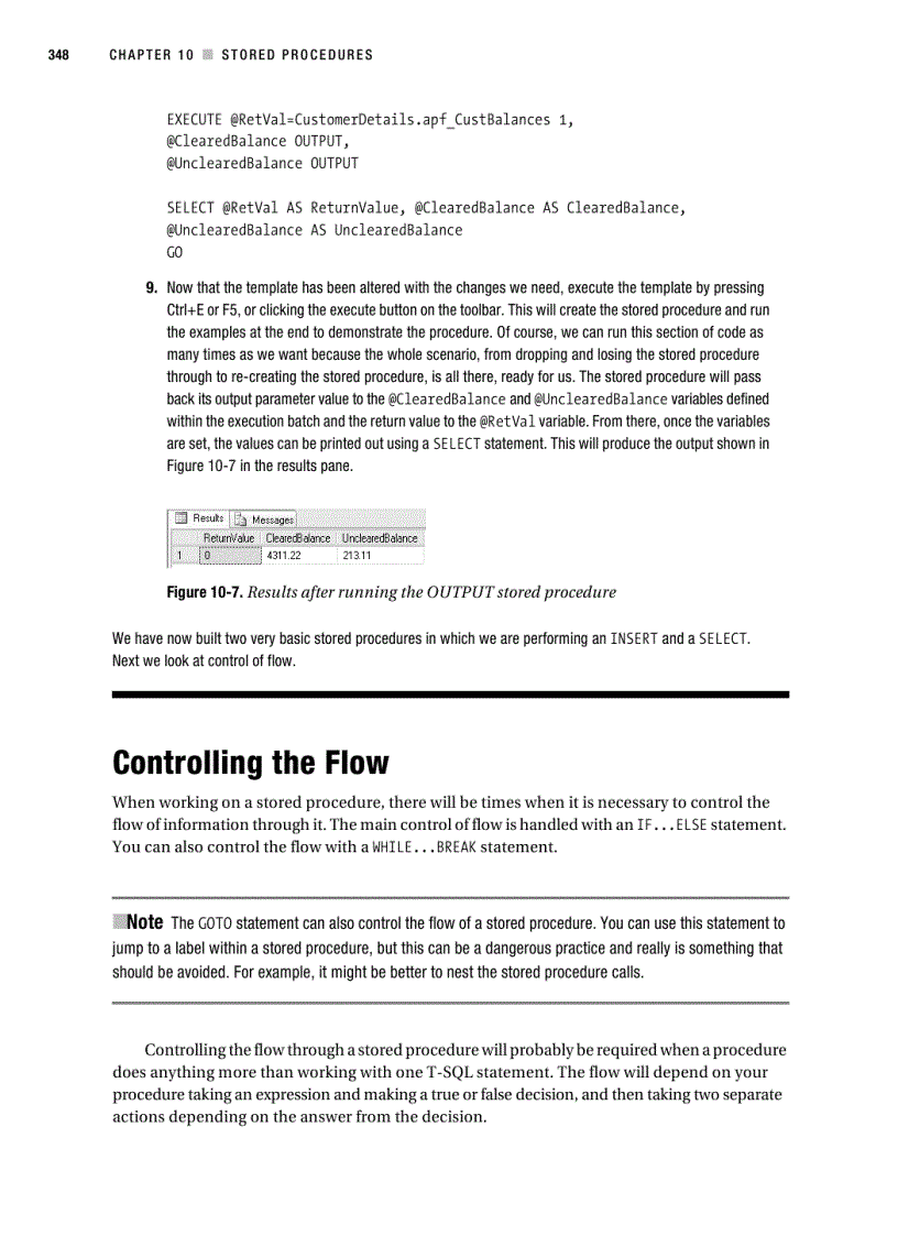 image for page Stored procedures