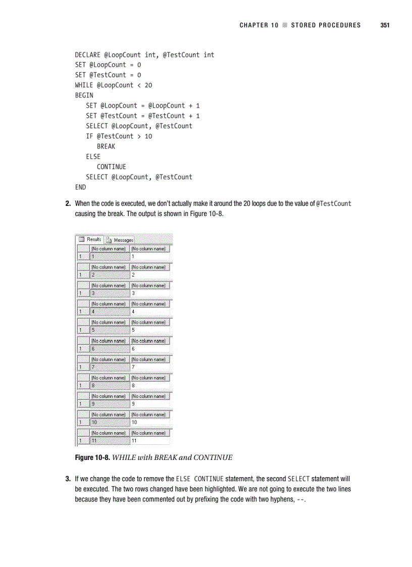 image for page Stored procedures
