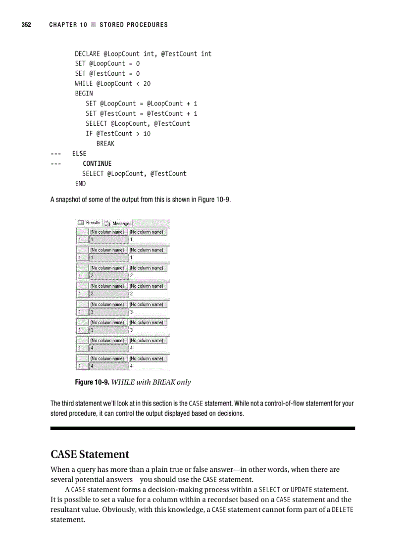 image for page Stored procedures