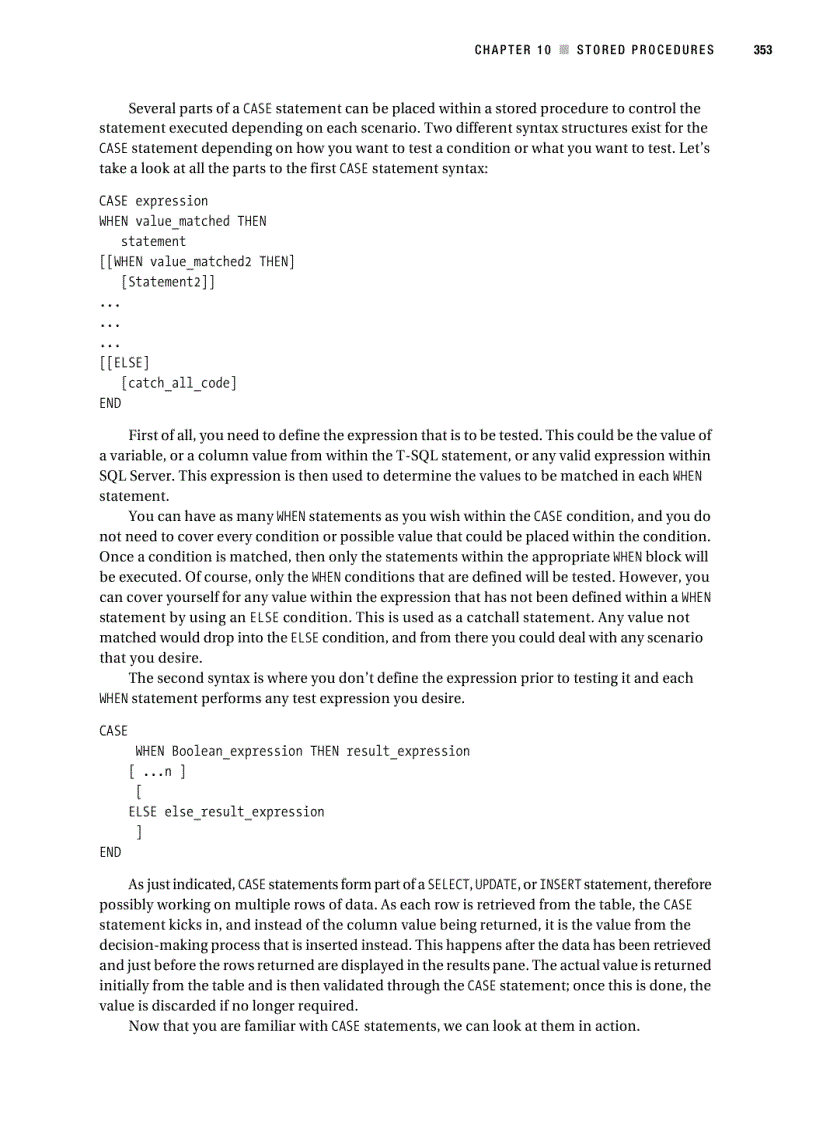 image for page Stored procedures