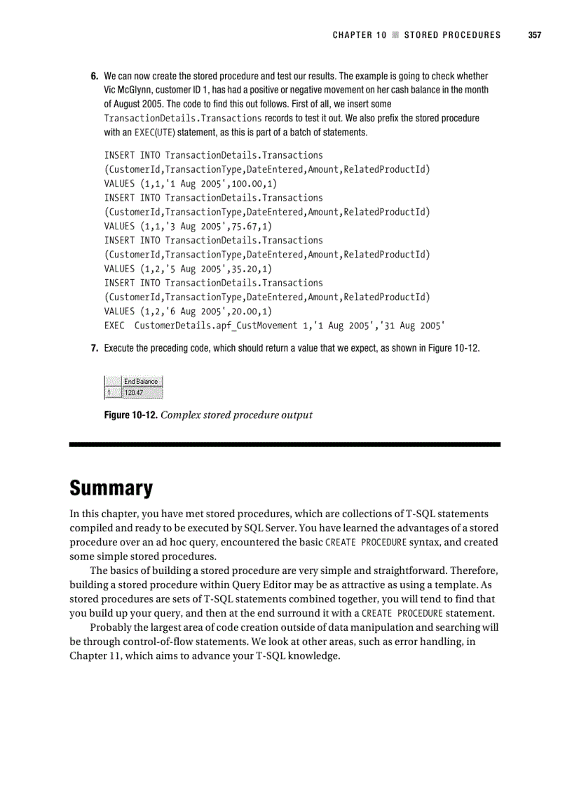 image for page Stored procedures