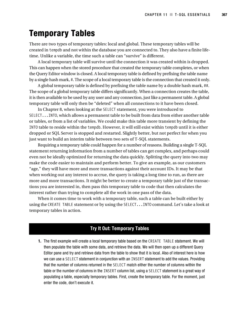 image for page Stored procedures