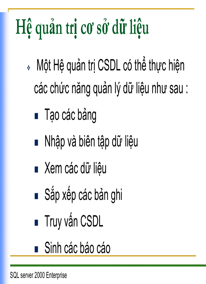 image for page Tổng quan về hệ quản trị cơ sở dữ liệu 1