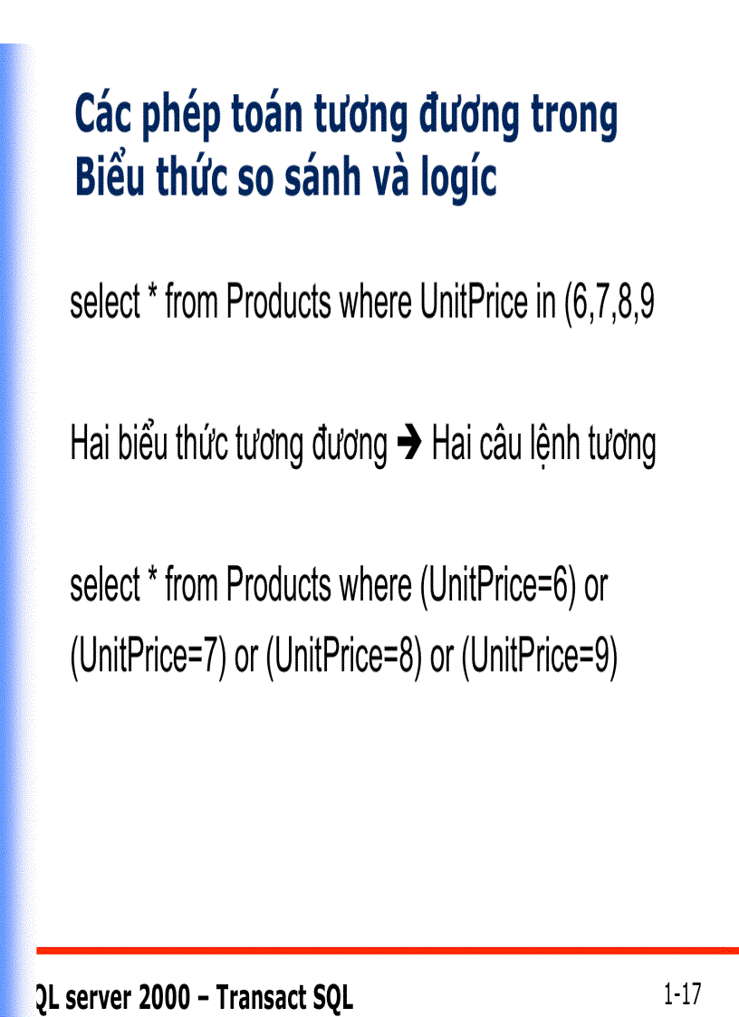 image for page Các phát biểu của Transact SQL T SQL