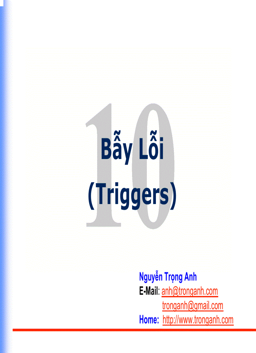 Bẫy Lỗi Triggers