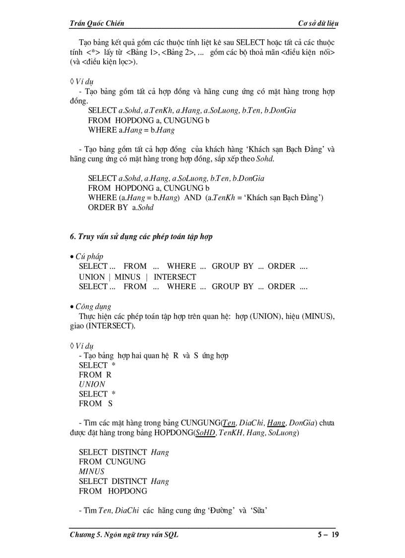 image for page Ngôn ngữ truy vấn SQL