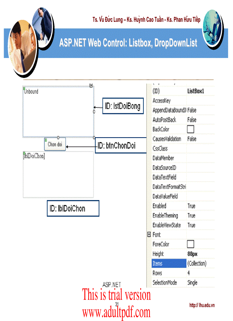 image for page ASP NET Web Control Listbox DropDownList