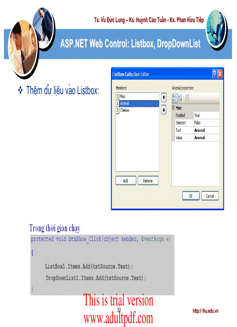 image for page ASP NET Web Control Listbox DropDownList