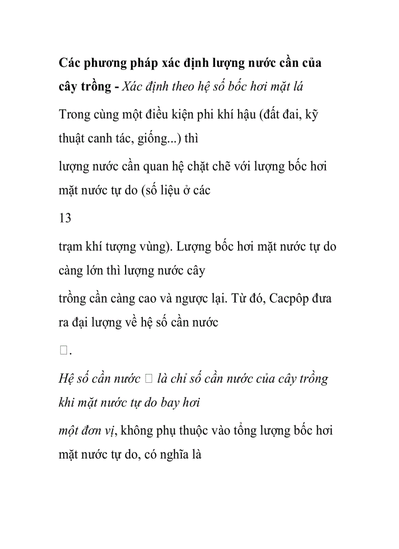 image for page Lượng nước cây trồng