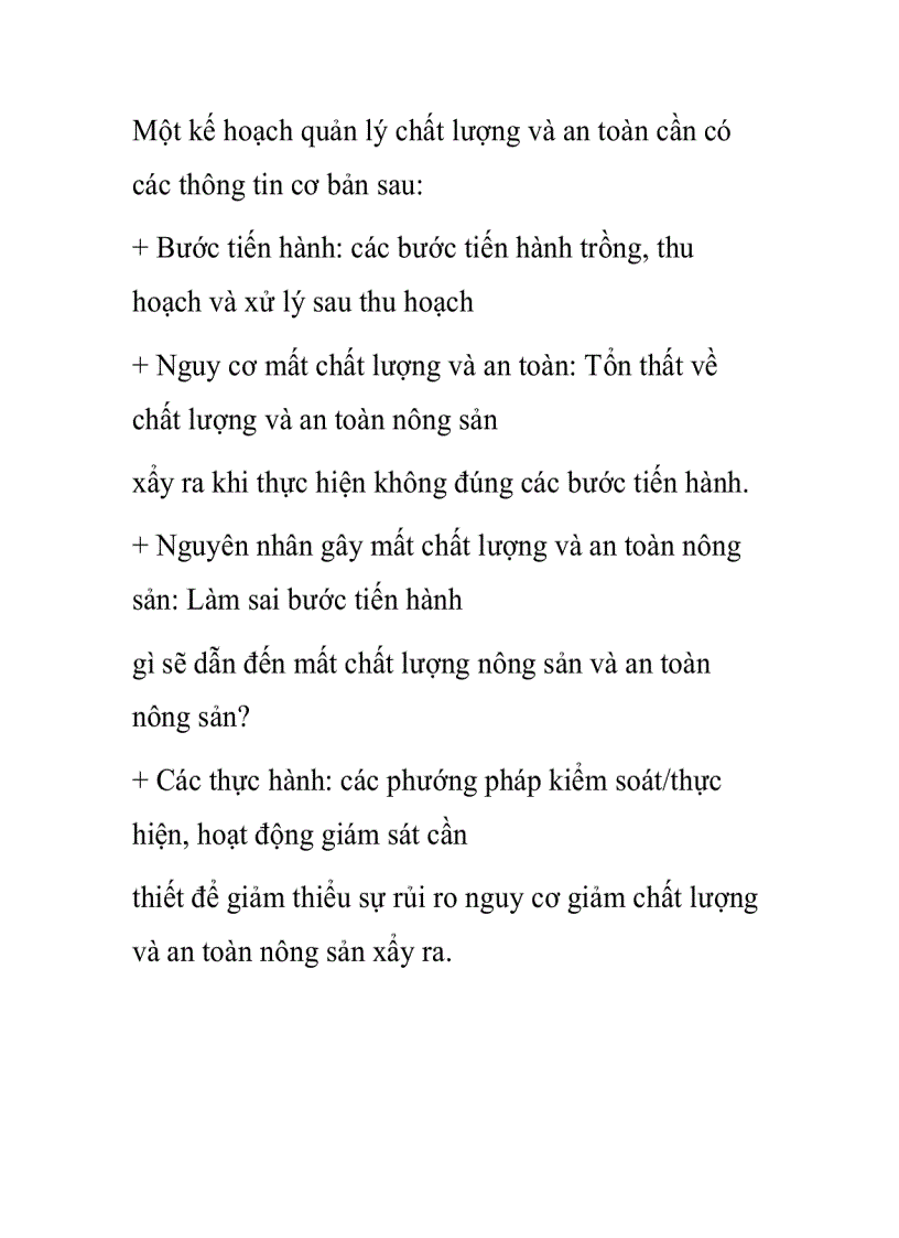 image for page Kế hoạch quản lý chất lượng và an toàn nông sản