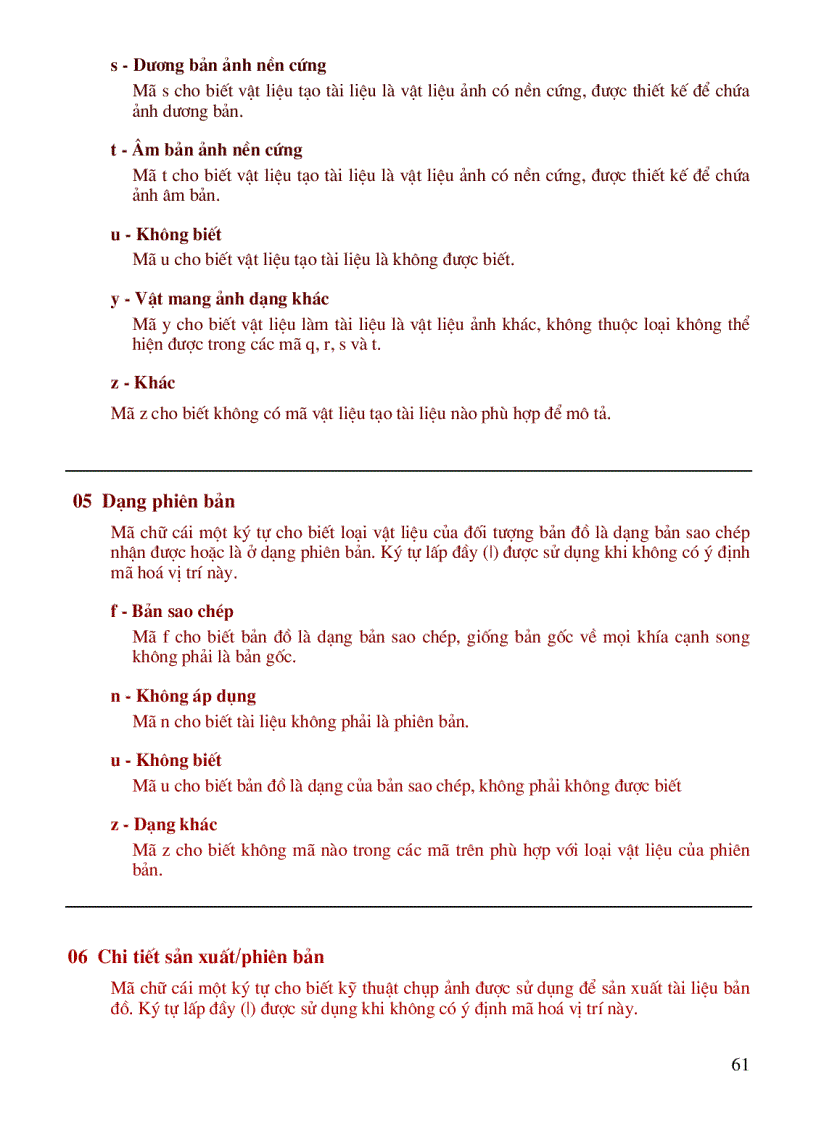 image for page Các mã cho vị trí 006 00