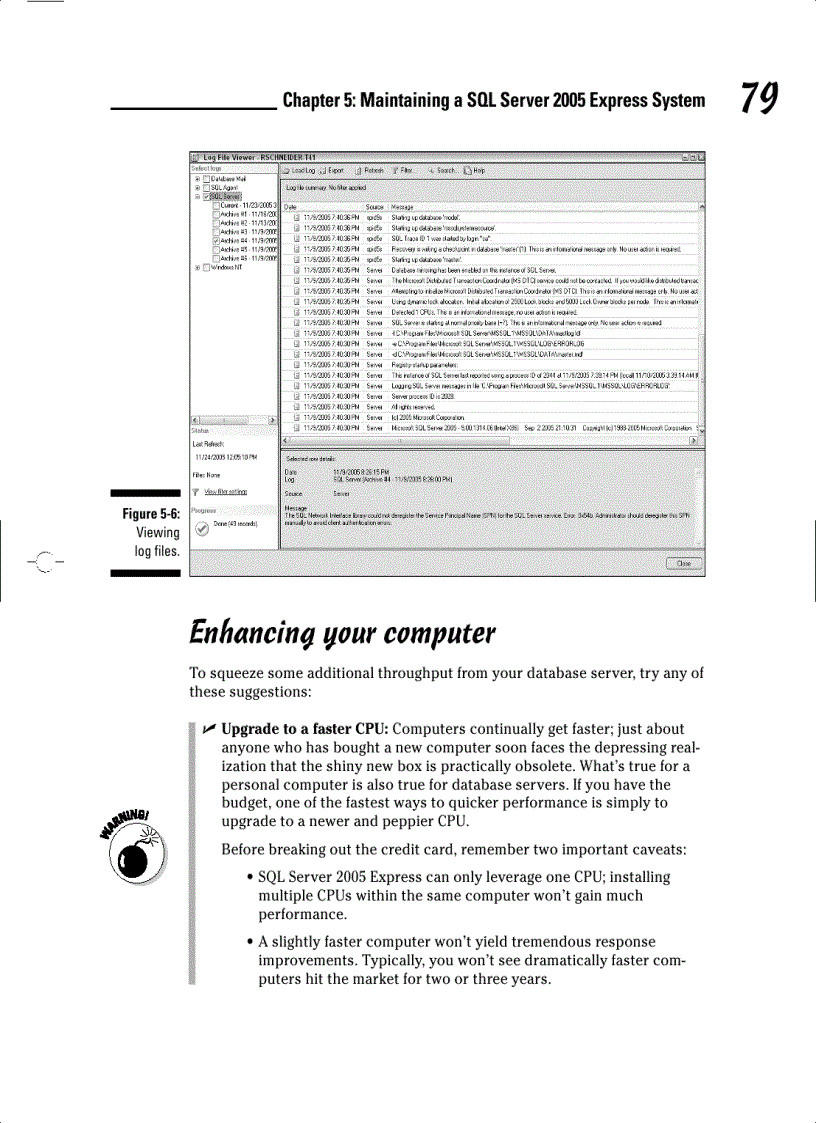 image for page Administering a SQL Server 2005 Express System