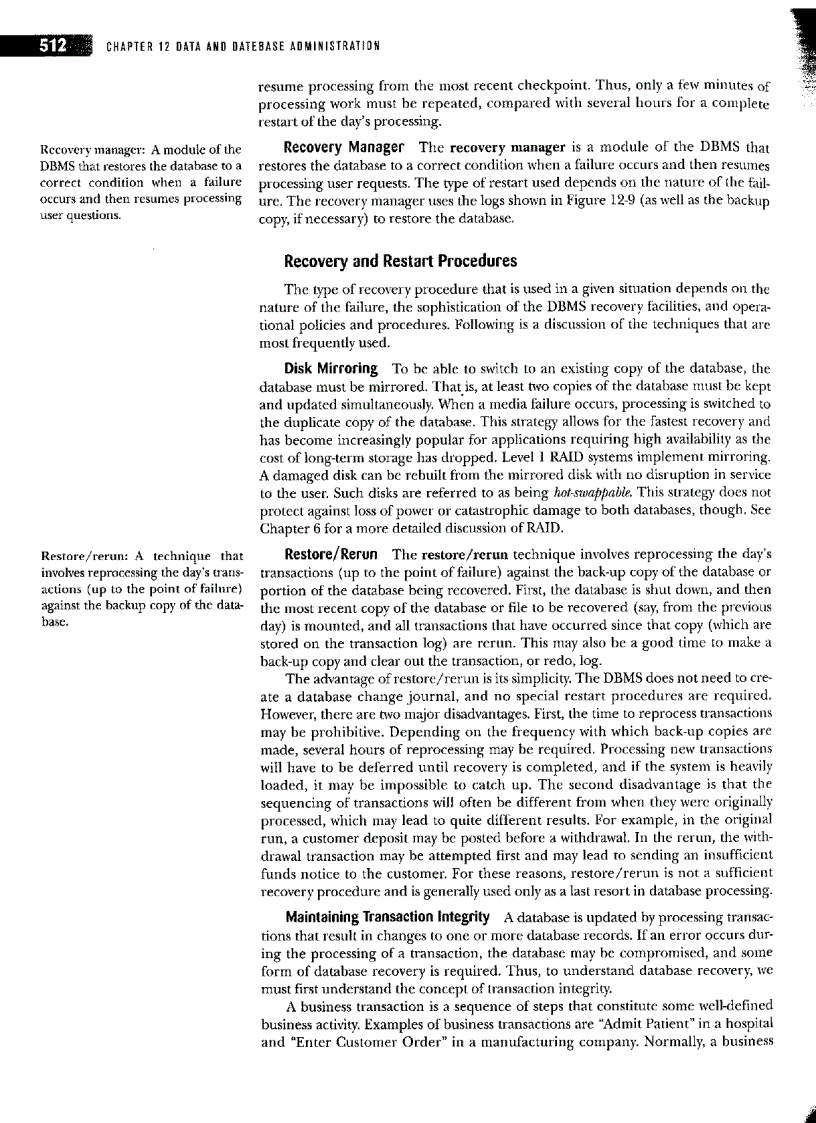 image for page Data and database administration