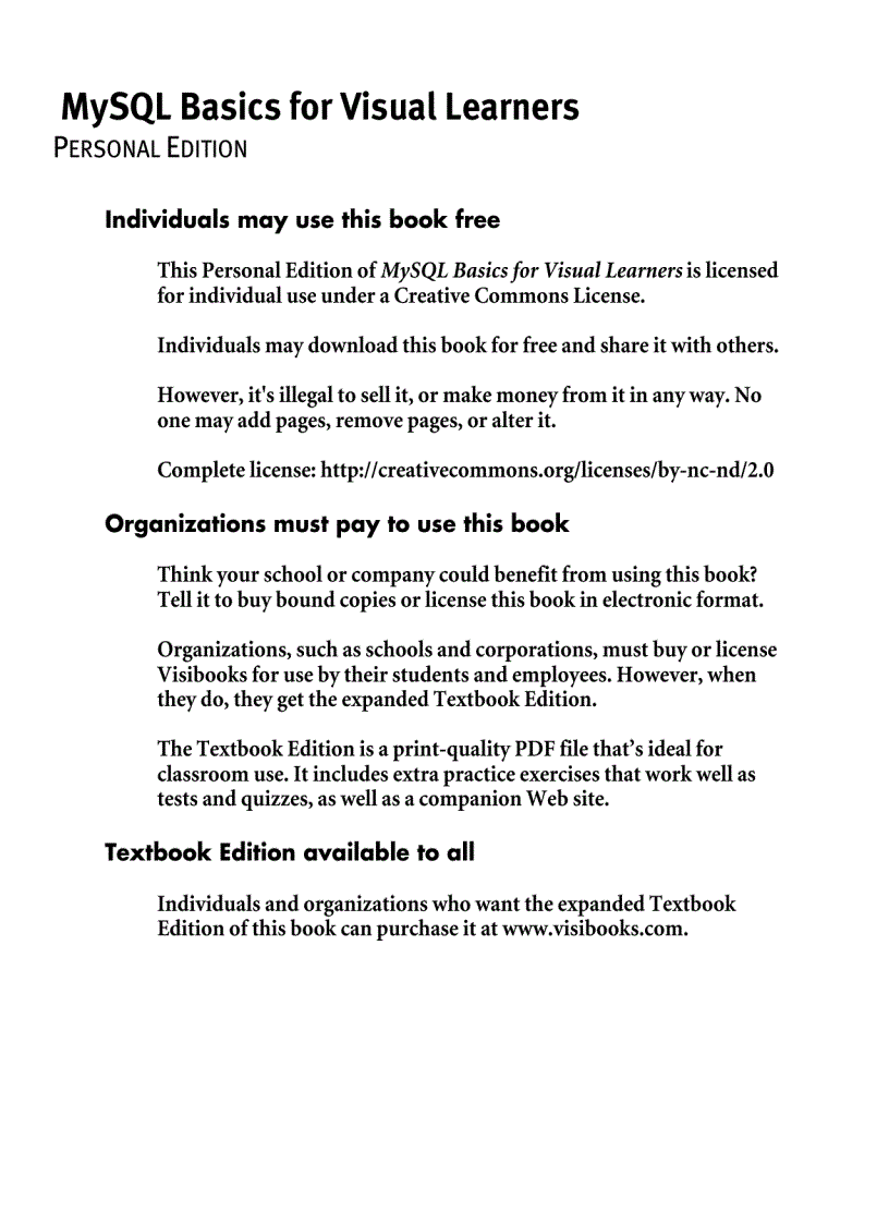 image for page MySQL Basics for Visual Learners