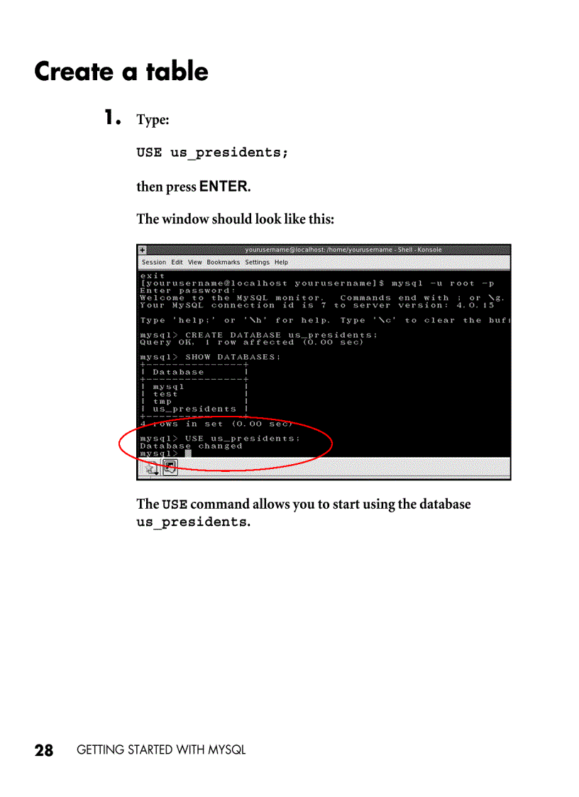 image for page Getting started with mysql