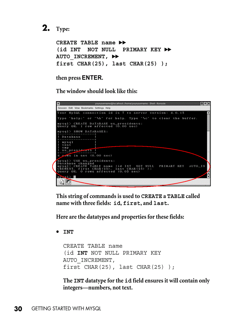 image for page Getting started with mysql