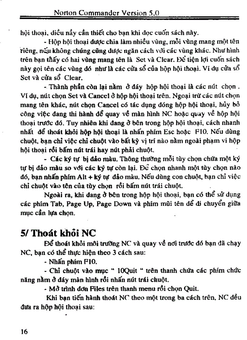 image for page Norton commander version 5 0