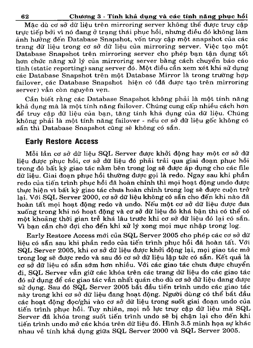 image for page Tính khả dụng và các tính năng phục hồi