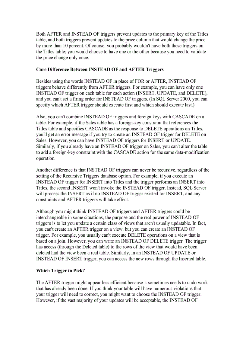 image for page Types of Triggers