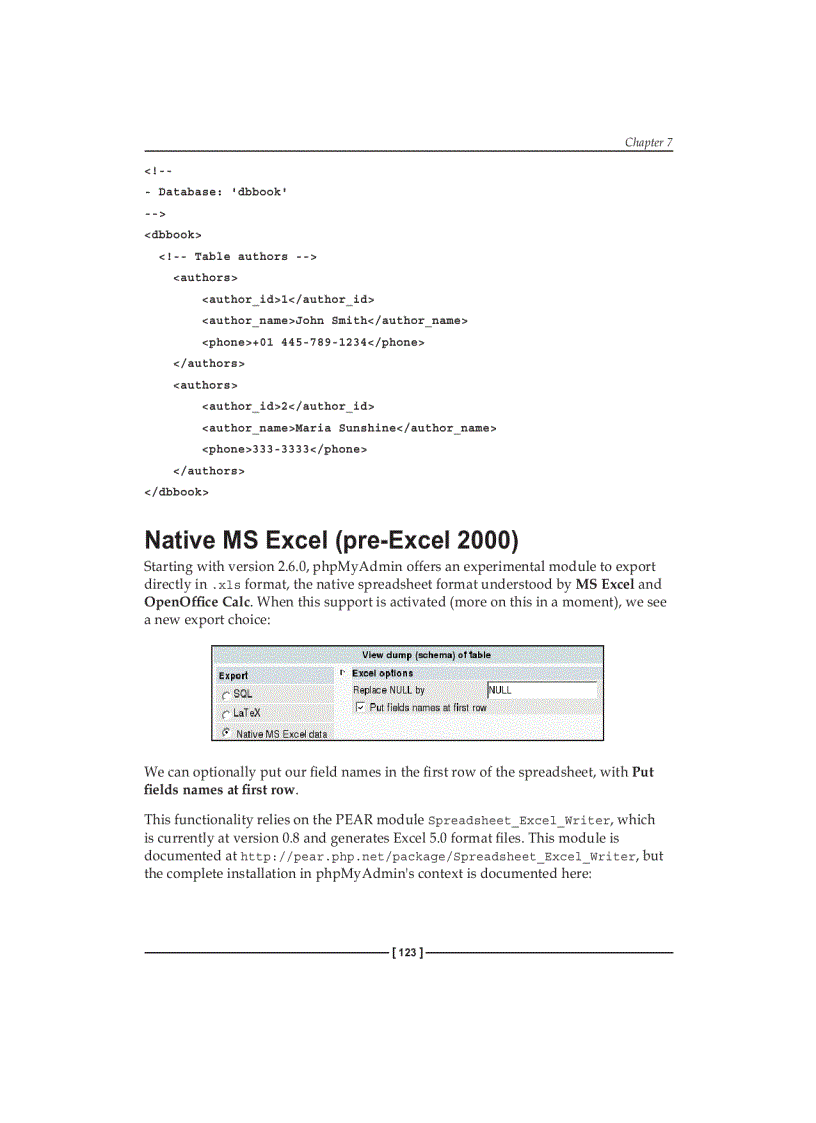 image for page Exporting Structure and Data