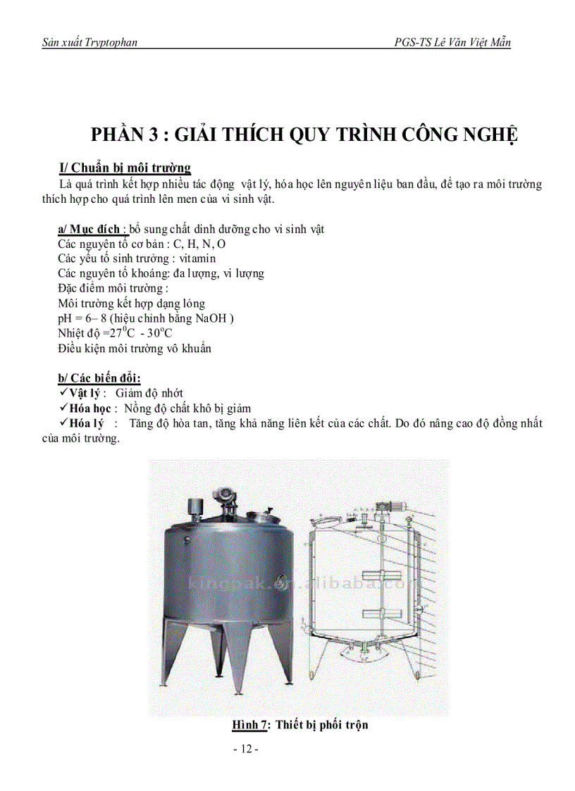 image for page Công nghệ lên men sản xuất Tryptophan