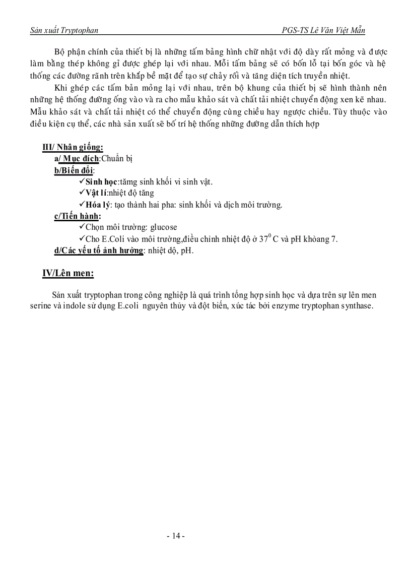 image for page Công nghệ lên men sản xuất Tryptophan