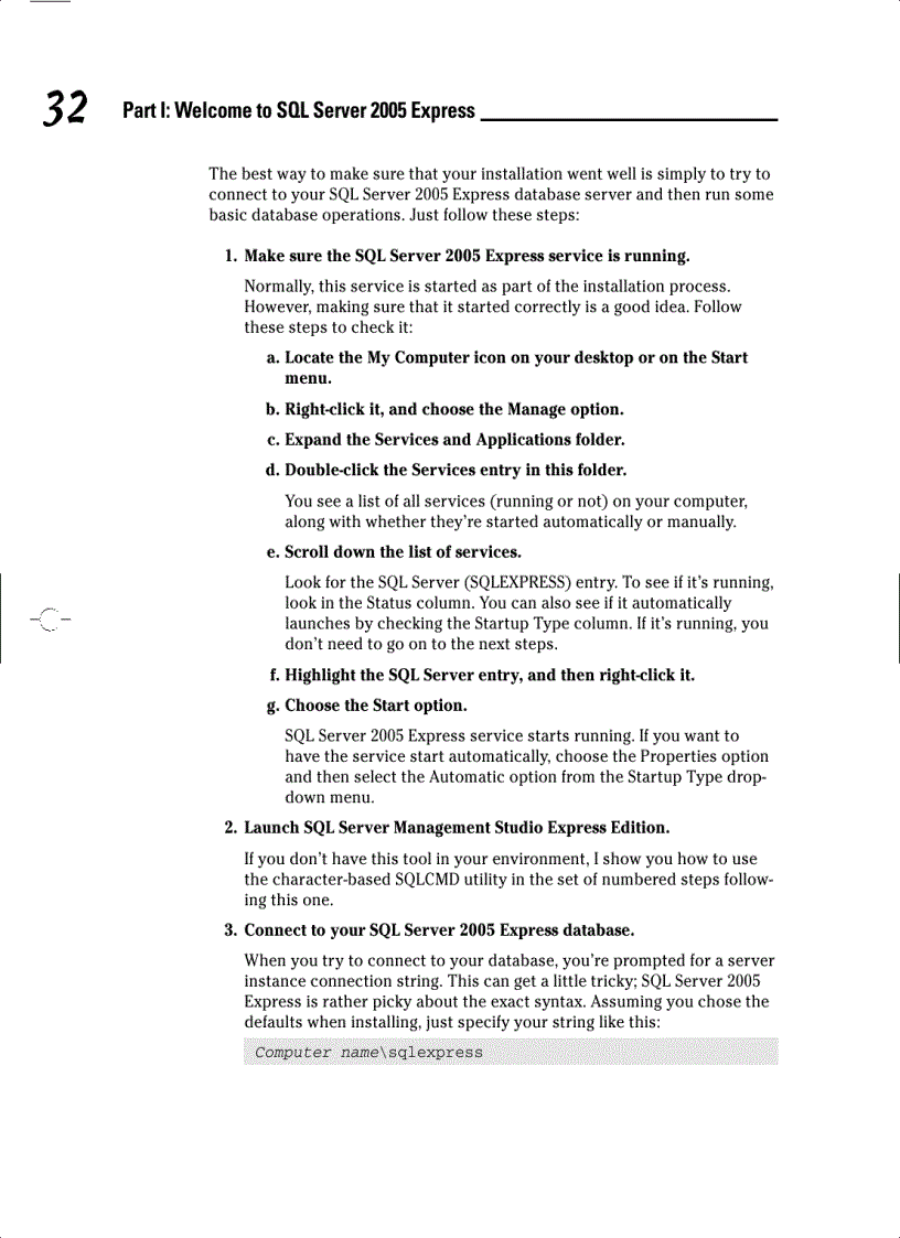 image for page Welcome to SQL Server 2005 Express