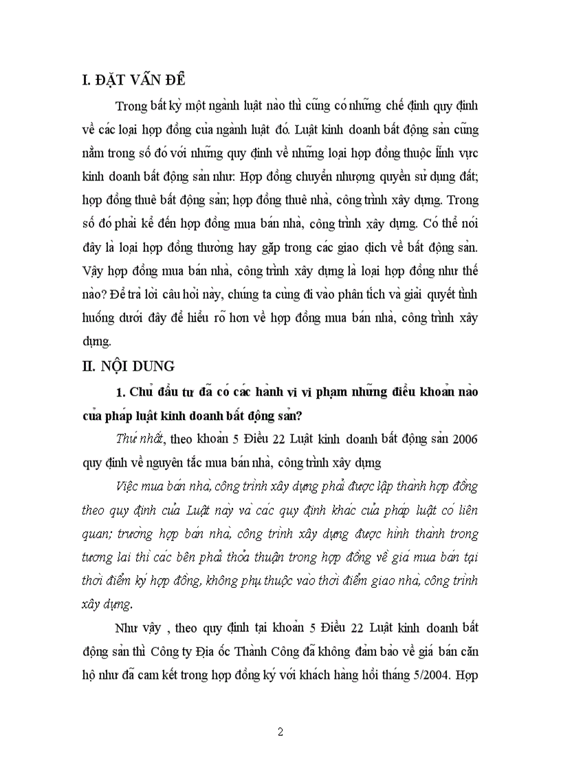 image for page Bài tập học kỳ môn pháp lật kinh doanh bất động sản