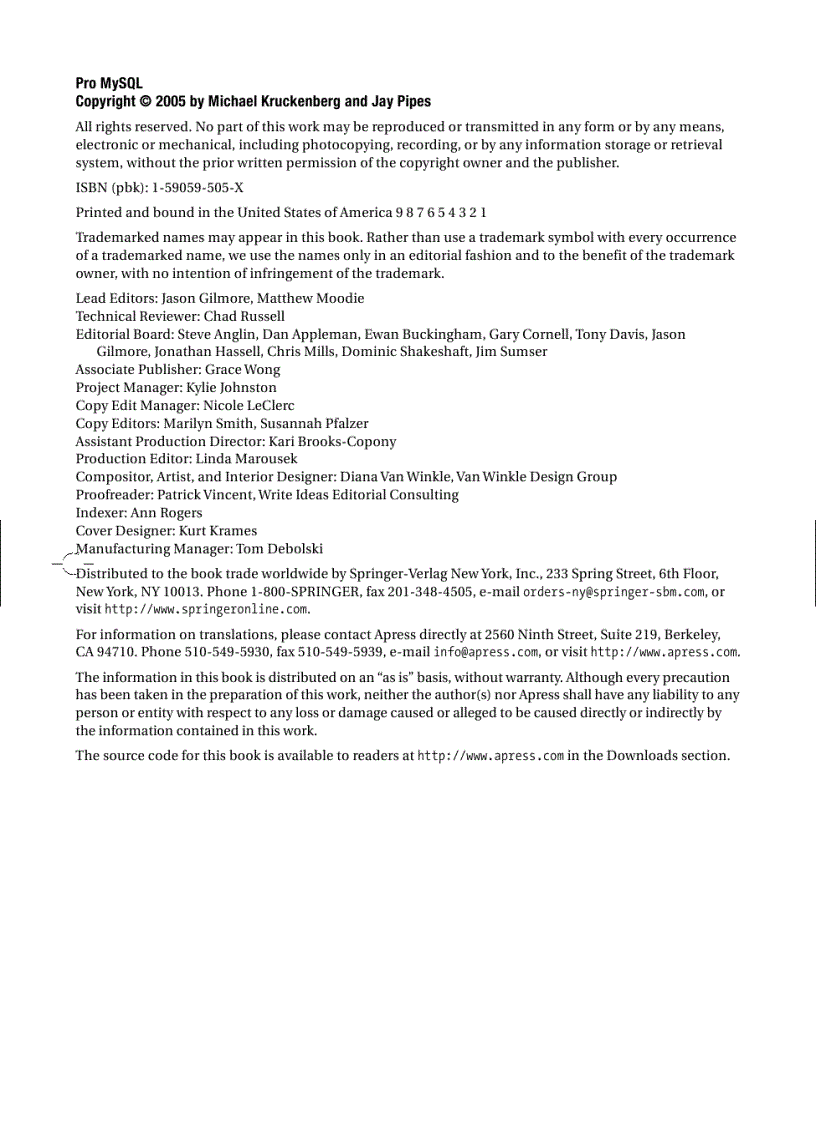 image for page Pro MySQL