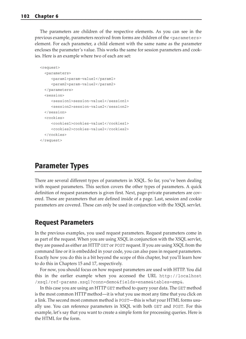 image for page Parameter XML Representation
