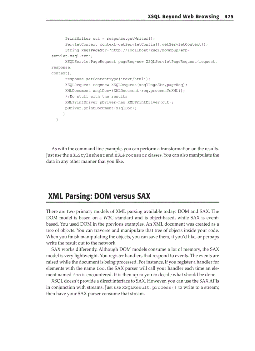 image for page Web Services with XSQL