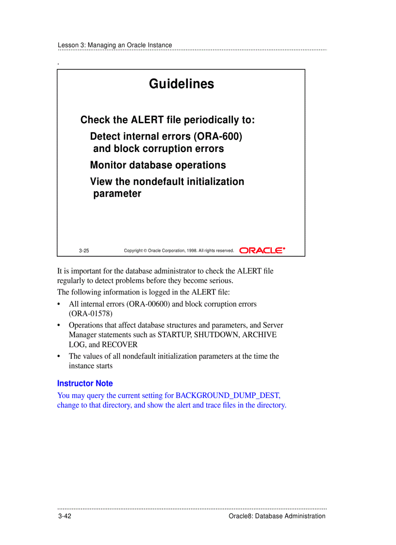 image for page Trace Files and the ALERT File