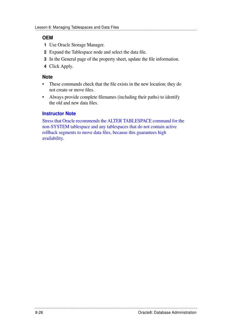 image for page Creating Tablespaces
