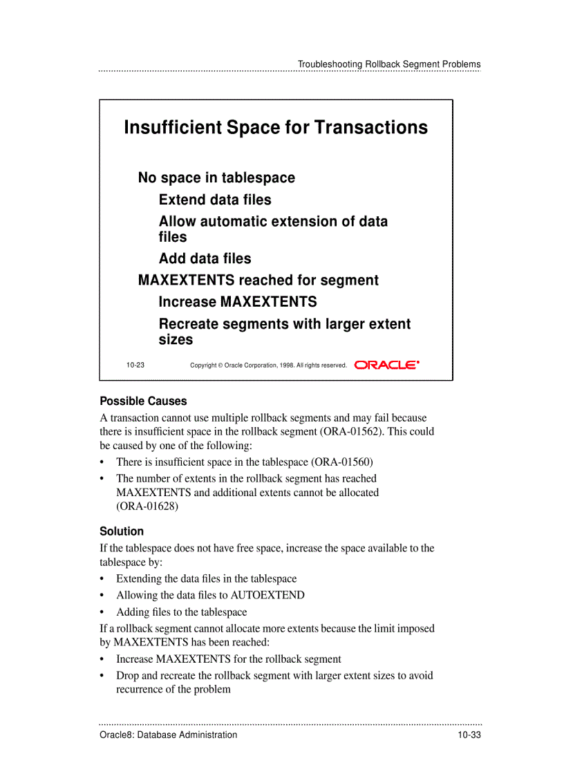 image for page Obtaining Rollback Segment Information