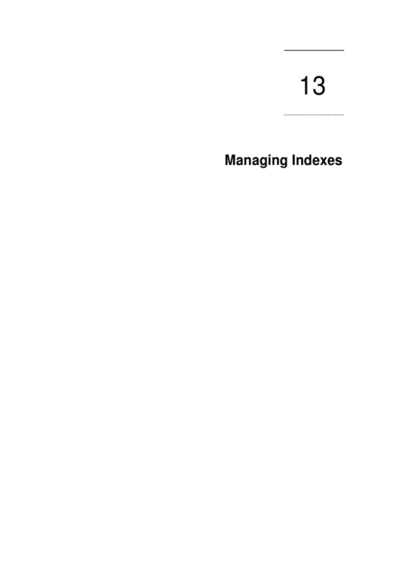 image for page Managing Indexes