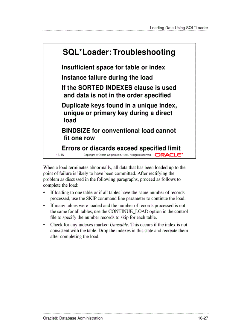 image for page Loading Data Using SQL Loader