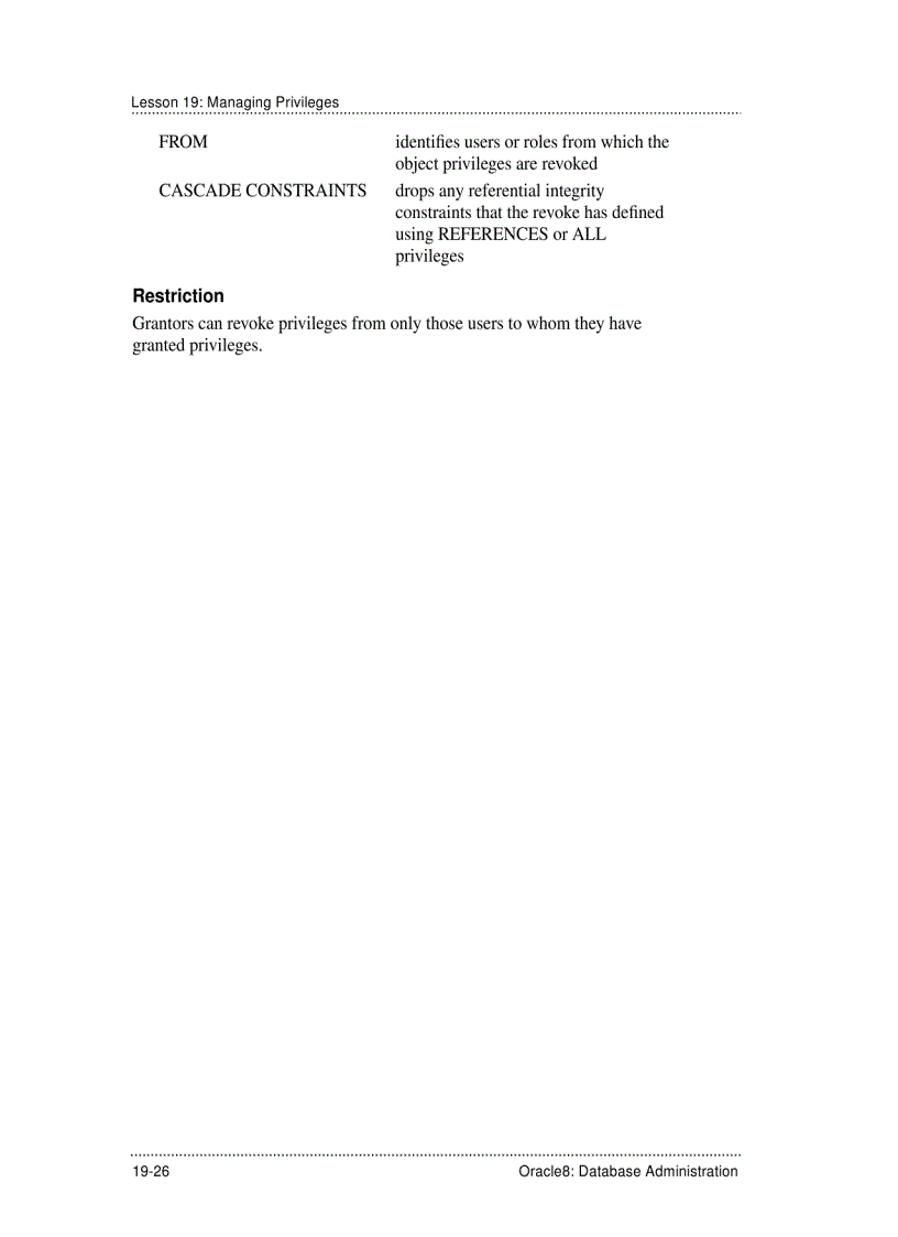 image for page Revoking Object Privileges