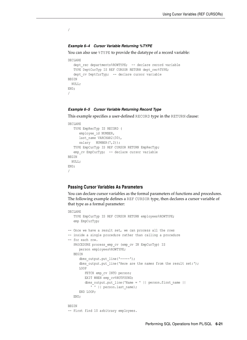 image for page Issuing Queries from PL SQL