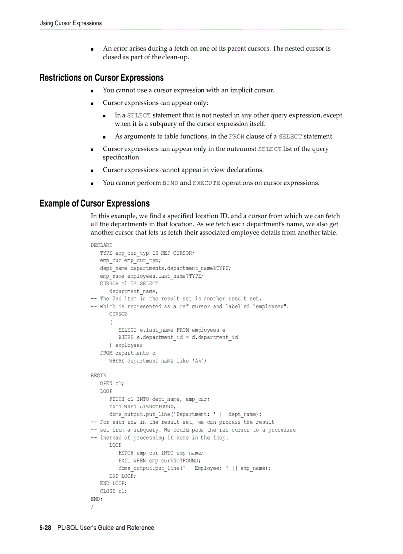 image for page Issuing Queries from PL SQL