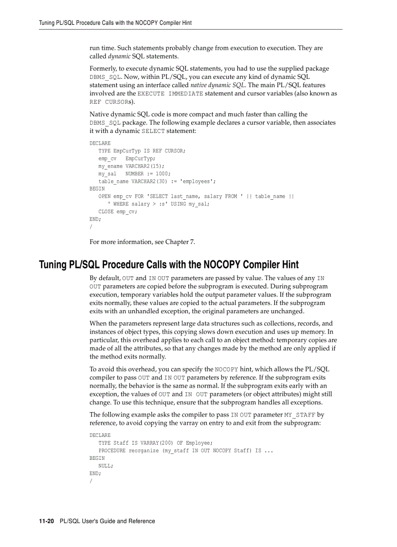 image for page Tuning PL SQL Applications for Performance