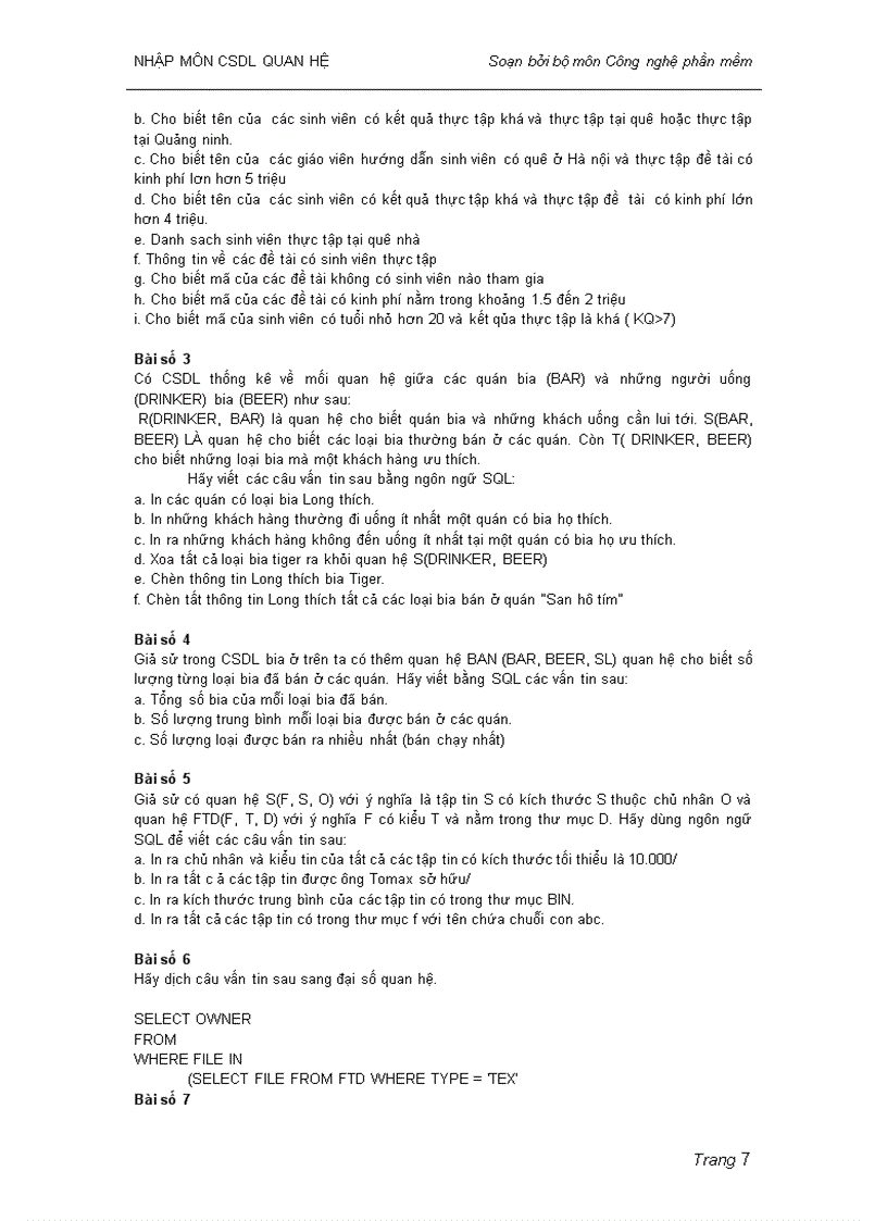 image for page Bài tập về sql