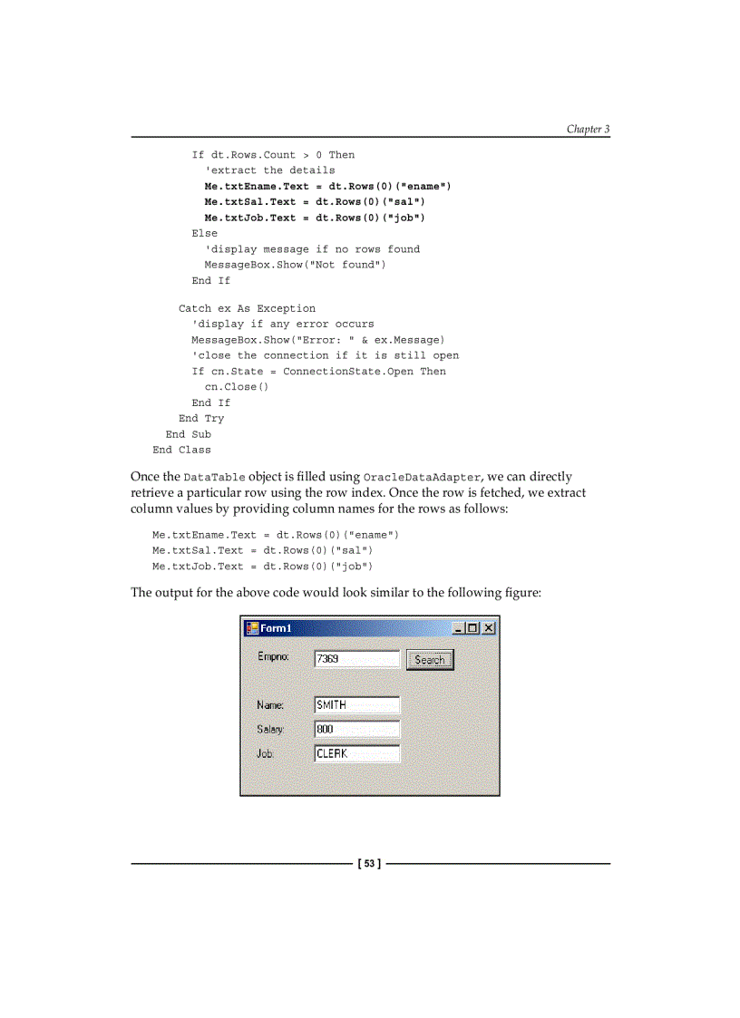 image for page Retrieving Data from Oracle Using ODP NET