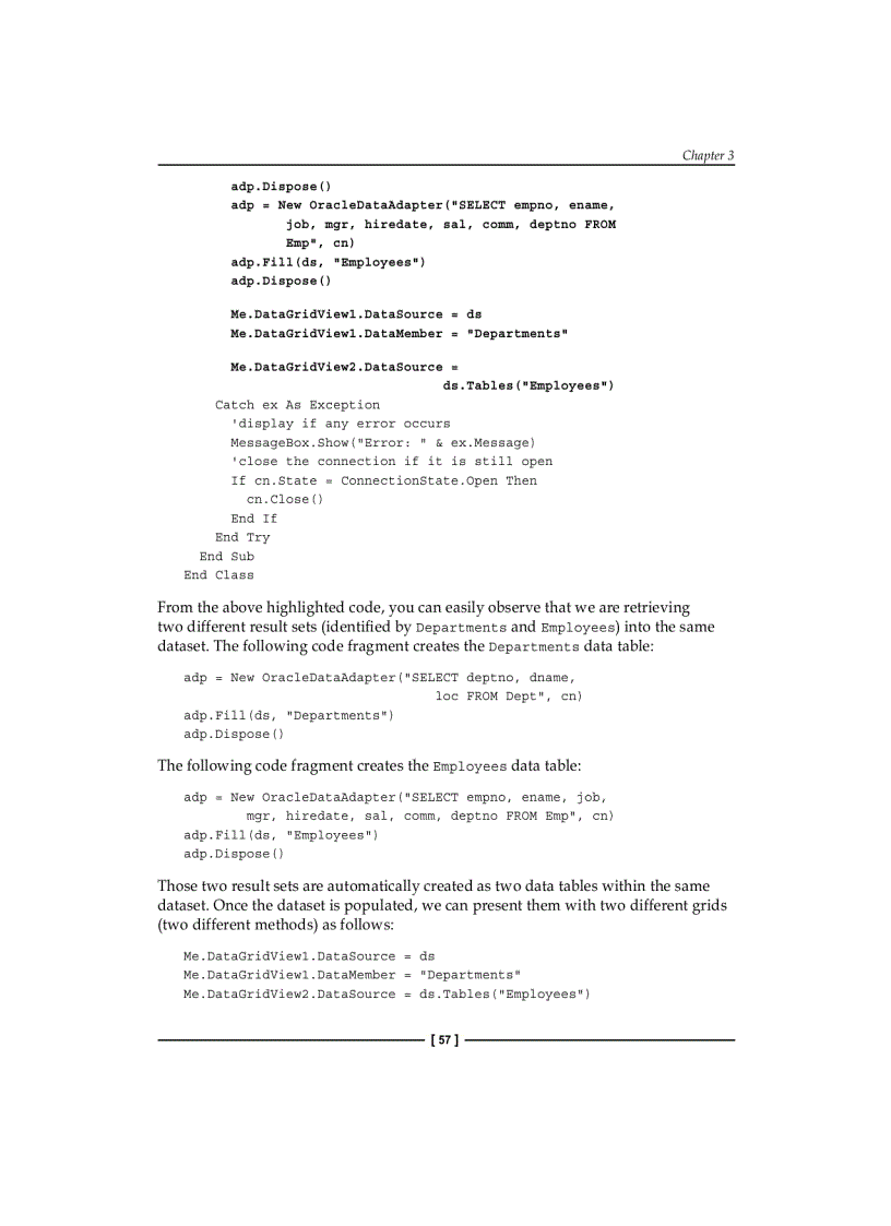 image for page Retrieving Data from Oracle Using ODP NET