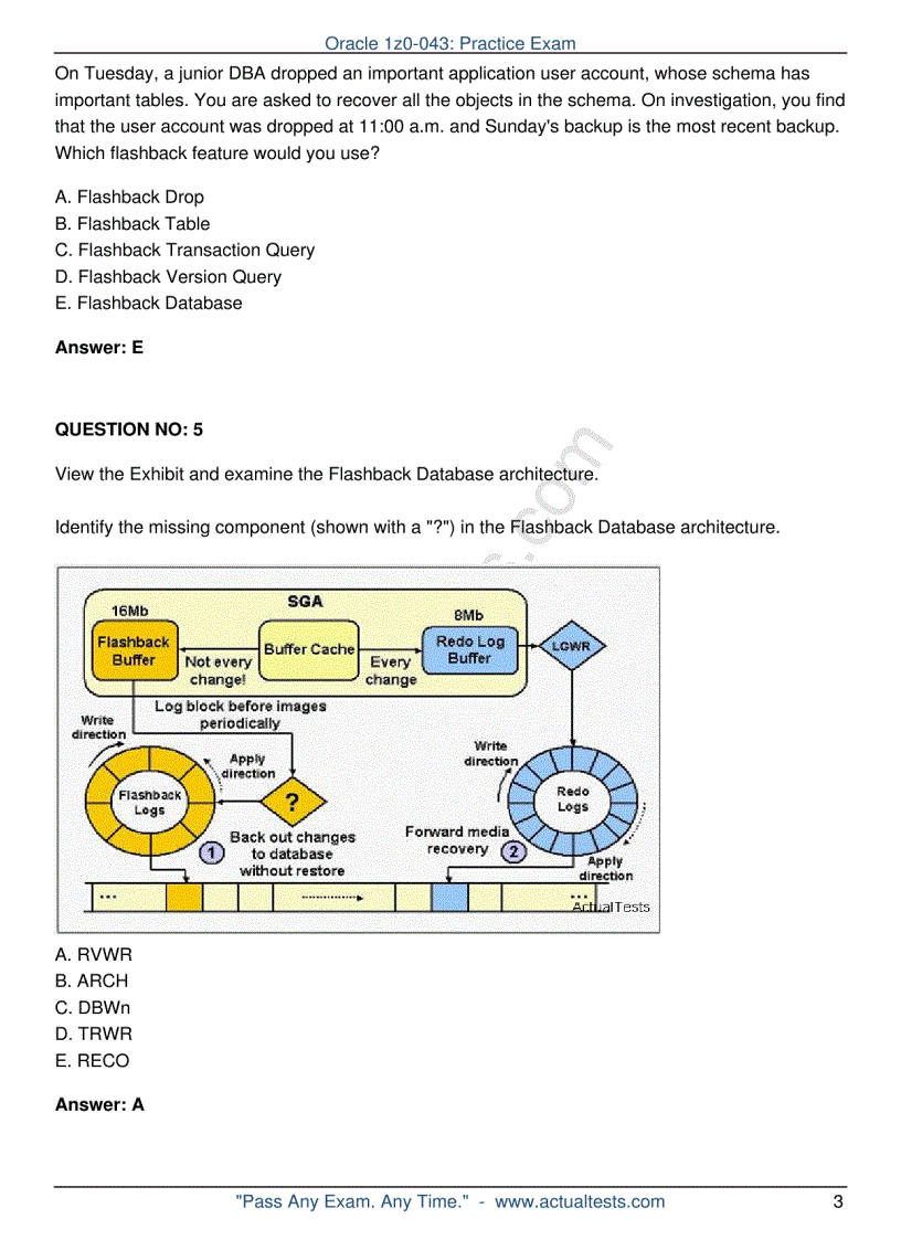 image for page Oracle 1z0 043 Oracle Database 10g Administration